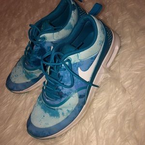 Blue and white nikes